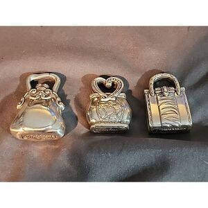 3 Brighton Business‎ Place Card Holders Paperweights Purses Silver Plated